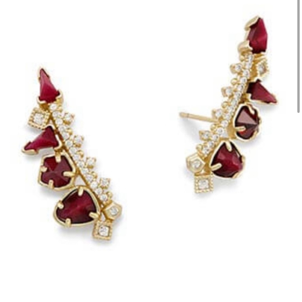 KENDRA SCOTT Clarissa Ear Climbers in Bordeaux Mix